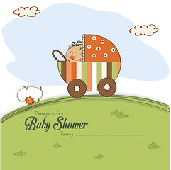 Image showing baby shower card with little boy