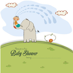 Image showing baby  shower card with little boy