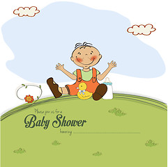 Image showing baby shower card with little boy