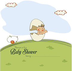 Image showing baby shower card with little boy