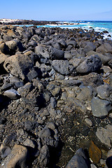 Image showing sky light  beach water   spain  stone  cloud   