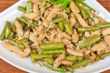 Image showing Green beans with chicken