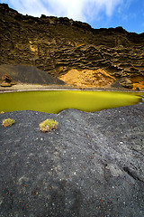 Image showing  water  in el golfo lanzarote   sky  coastline and summer 