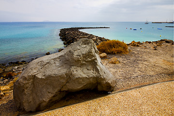 Image showing surf yacht   water  boat coastline and summer lanzarote spain