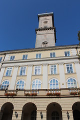 Image showing tower of city hall in the center of Lvov