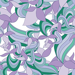 Image showing Seamless wave hand-drawn pattern, waves background