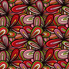 Image showing Seamless wave hand-drawn pattern, waves background