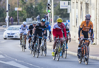 Image showing The Peloton- Paris Nice 2013 in Nemours