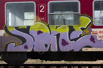 Image showing Graffity art train