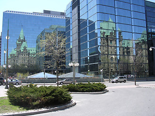 Image showing Reflections on the buildings
