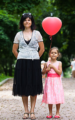 Image showing Mother and daughter in park