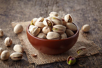 Image showing bowl of pistachio nuts