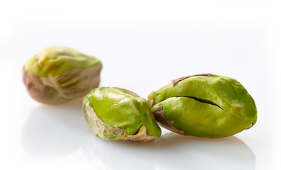 Image showing pistachios on a white background