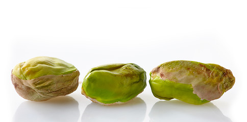 Image showing pistachios on a white background