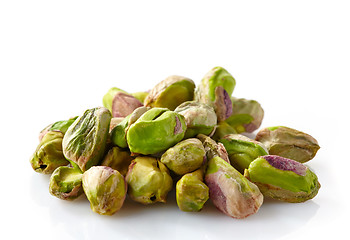 Image showing pistachios on a white background