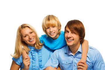 Image showing Smiling boy with mom and dad