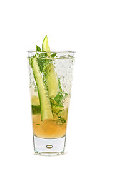 Image showing cocktail with cucumber