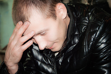 Image showing thoughtful young man