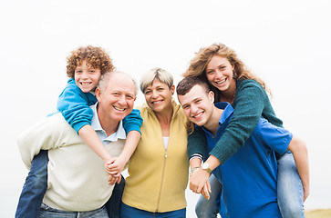 Image showing Cheerful family at the vacation