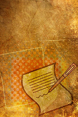 Image showing Retro background with pen and paper