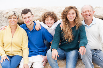 Image showing Family having fun on beach holiday