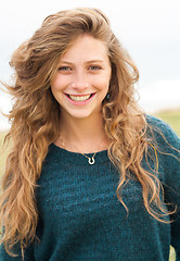 Image showing Young woman outdoors portrait