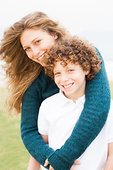 Image showing Happy young mother with son