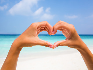 Image showing Heart shape against a beautiful blue sky