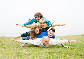 Image showing Extended family enjoying weekend