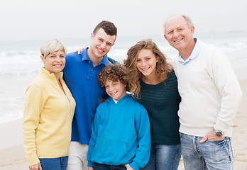 Image showing Family enjoying weekend at the beach