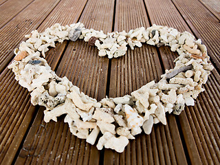 Image showing Seashells in the shape of a heart