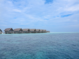 Image showing Houses on piles on sea