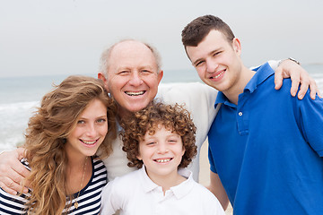 Image showing Happy smiling family on beach vacation