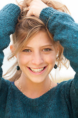 Image showing Portrait of smiling beautiful girl