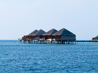 Image showing Water bungalows at maldives