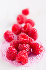 Image showing Fresh raspberries