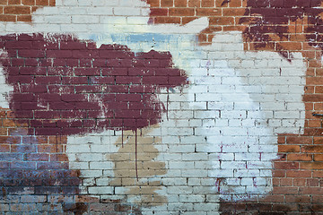 Image showing painted brick wall texture