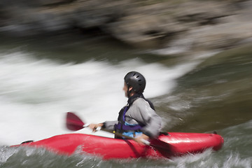 Image showing Kayaking on whitewater