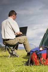 Image showing Wireless working in the mountains