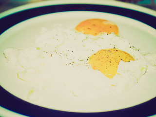 Image showing Retro look Fried egg