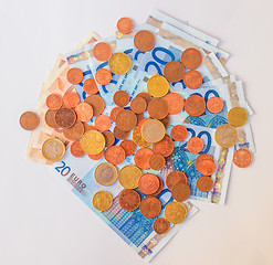 Image showing Euros coins and notes