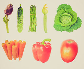 Image showing Retro look Vegetables isolated