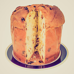 Image showing Retro look Panettone bread
