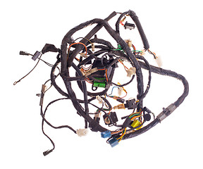 Image showing Multicolored motorcycle cable