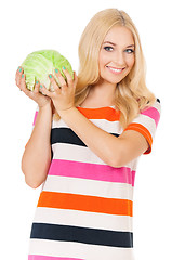 Image showing Woman with cabbage