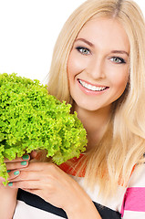 Image showing Woman with lettuce