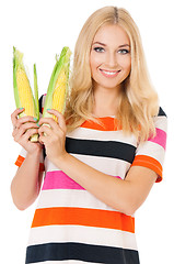 Image showing Woman with maize