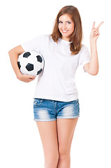 Image showing Girl with a soccer ball