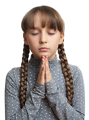 Image showing girl praying, isolated