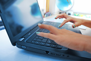 Image showing typing female hands